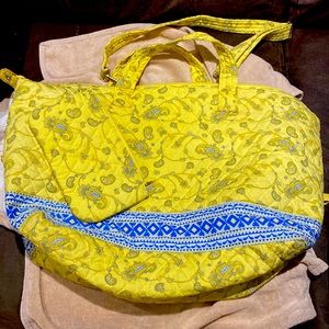 Weekender bag/Diaper bag/Tote bag/Gym bag/Craft bag quilted yellow pattern